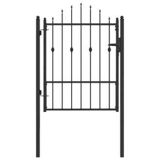 vidaXL Puerta De Cerca Asten 100 X 125 Cm Metal Negro Con Cerradura Vidaxl