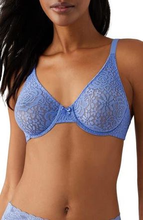 Wacoal Halo Lace Convertible Underwire Bra in Blue Hydra at Nordstrom Rack, Size 40Dd