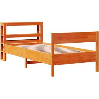 vidaXL Estructura De Cama Sin Colch&oacute;n Madera Maciza Marr&oacute;n 75x190 Cm Vidaxl