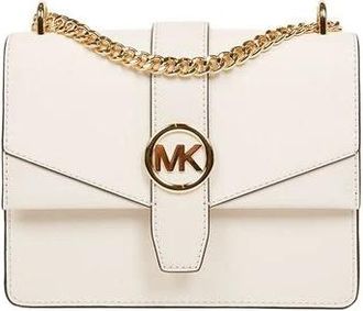 Michael Kors Greenwich Small Flap Crossbody Bag - Dames - Schoudertassen - Beige - ONE Size - Leer - Tassen