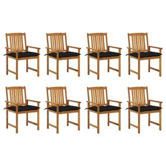 vidaXL Sillas De Jard&iacute;n Con Cojines 8 Uds Madera Maciza De Acacia Vidaxl
