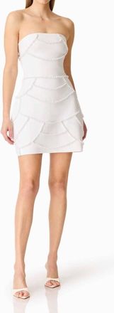 Elliatt Lucine Pearl Mini Dress In White