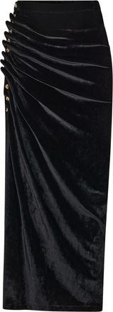 Paco Rabanne Gonna lunga in velluto - Nero