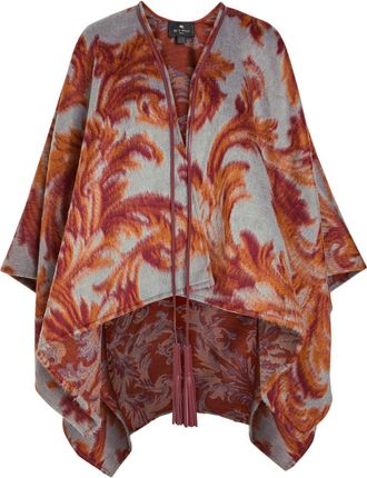Etro Paisley-jacquard Brushed Wool-blend Cape - Multi Print - One Size