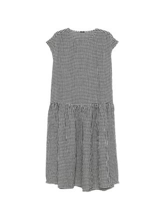 Apuntob Womens Checked Cotton Midi Dress