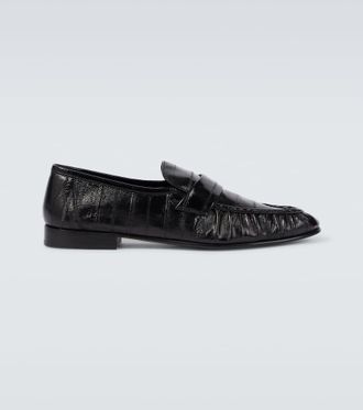 The Row Soft paneled leather loafers