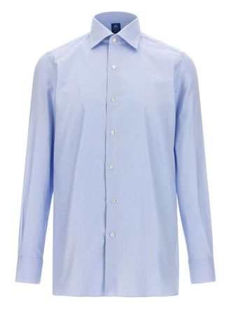 Finamore button-cuffed cotton shirt - Blue