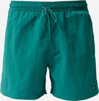 Tommy Hilfiger Mens Drawstring Swimming Shorts in Teal Nylon - Size Medium