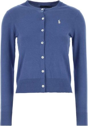 Polo Ralph Lauren Cotton Blend Cardigan - Dames - Vesten - Blauw - L - Katoen - Truien & Vesten