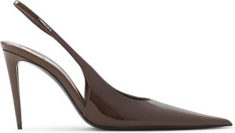 Saint Laurent Brown Slingback Pumps
