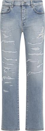 Amiri Repaired Slim Jeans - Heren - Regular Fit Jeans - Blauw - W32 - Katoen - Jeans