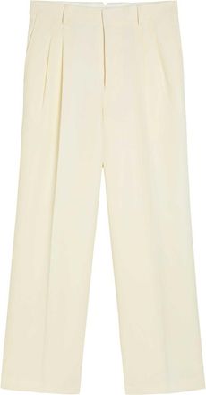 Ami Ami Paris Pleated Wide-leg Wool Trousers - Cream - 36 (W26/ XS)