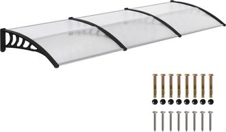 OEM Marquesina Exterior Para Puertas Y Ventanas 303x96 Cm Tejadillo De Protecci&oacute;n Policarbonato Transparente