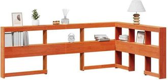 vidaXL Cabecero Cama Estanter&iacute;a Forma L Marr&oacute;n Encerado 120 Cm Vidaxl