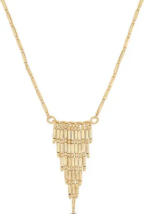 Bony Levy 14K Gold Beaded Fringe Chain Necklace in 14K Yellow Gold at Nordstrom, Size 18