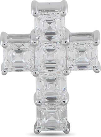 Luxury Bazaar 18K White Gold 3.80ct Diamond Cross Pendant ACR-19981