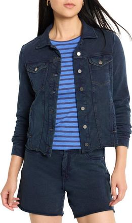 Nic+Zoe French Terry Trucker Jacket in Dark Indigo at Nordstrom, Size Xx-Large