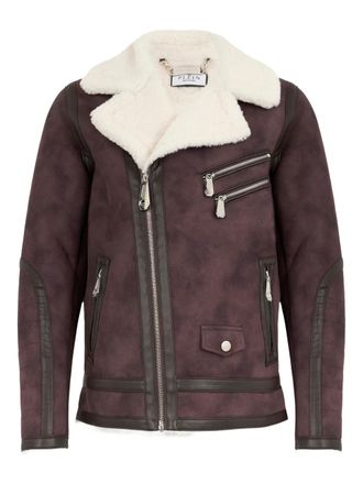 Philipp Plein Giacca biker con zip - Marrone