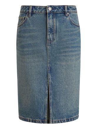 12 Storeez front-split denim skirt - women - Cotton - 28 - Blue