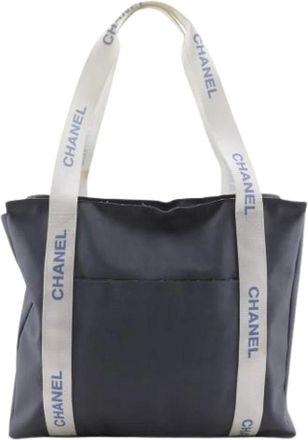 Chanel Pre-owned Tote Bags, female, Gray, Size: ONE SIZE Pre-owned Nylon Tote Bag