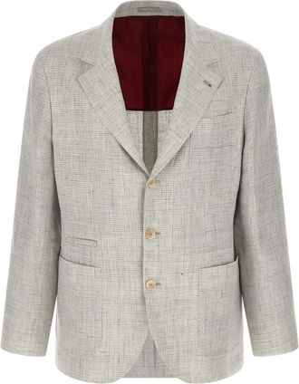 Brunello Cucinelli Light Grey Notched Lapel Blazer