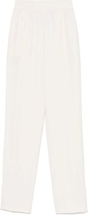 Twinset Witte Broek met Elastische Tailleband - Dames - Straight fit broeken - Wit - L - Broeken