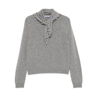 Prada Dames, Truien, Grijs, Maat: XS Kasjmier