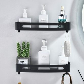OEM Estante De Ducha Negro, Estante De Ba&ntilde;o Sin Taladrar, Cesta De Ducha De Aluminio Para Montaje En Pared, Estante De Almacenamiento Para Ba&ntilde;o, Organizad