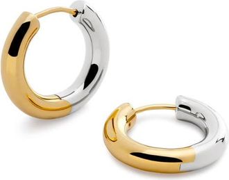 Monica Vinader Small Essential Tube Huggie Hoop Earrings in 18K Gold Vermeil/ss at Nordstrom