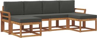 vidaXL Conjunto De Sof&aacute;s De Exterior 6 Uds. Natural Y Antracita Vidaxl