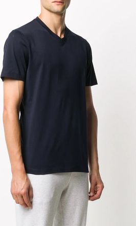 Brunello Cucinelli V-Neck Cotton T-Shirt - Navy