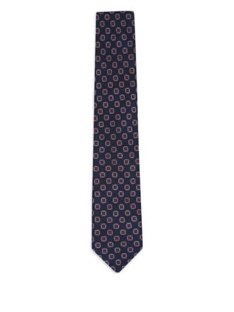Paolo Albizzati geometric-pattern tie - men - Wool - One Size - Blue