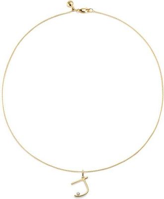 Monica Vinader Diamond Initial Pendant Necklace in 18K Gold Vermeil J at Nordstrom