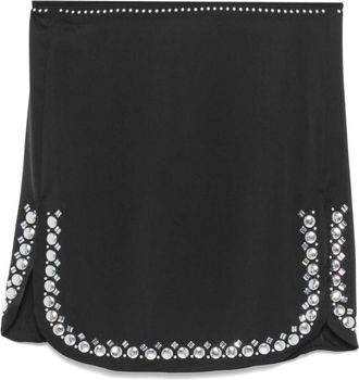 Paco Rabanne Embellished Mini Skirt - Dames - Korte rokken - Zwart - XS - Polyester - Rokken
