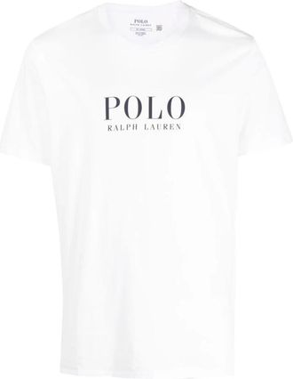 Polo Ralph Lauren Logo Print Katoenen T-shirt - Heren - T-shirts - Wit - XL - Katoen - Tops
