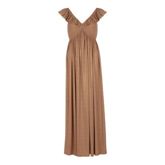 Freebird by Steven Domena Dress - Dames - Maxi kleedjes - Bruin - XL - Kleedjes