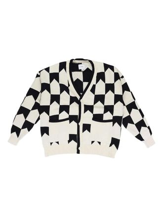 Rhude Cardigan a quadri - Bianco