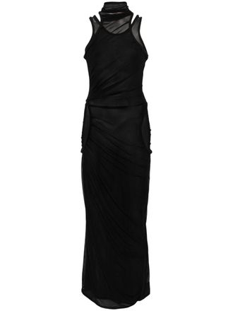 Coperni mesh maxi dress - women - Polyamide/Elastane - S - Black