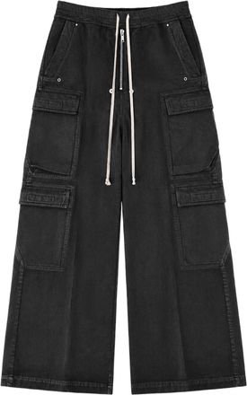 Rick Owens Double Cargo Jumbo Belas Wide-Leg Cotton Jeans