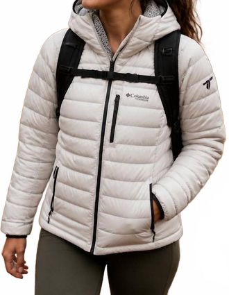 Columbia Crest Down Hooded Jacket In Arctic White