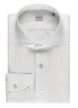 Borriello White Classic Collar Linen Shirt