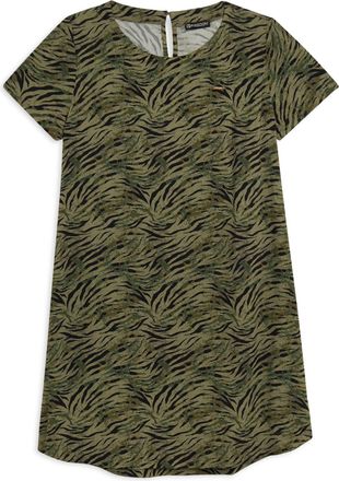 Freddy Vestito midi in viscosa animalier con maniche corte