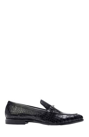 Carlos By Carlos Santana Louis Bit Loafer in Black Croco at Nordstrom, Size 11.5