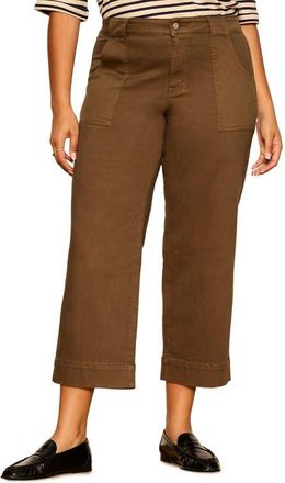 Sanctuary Insider Crop High Waist Cropped Straight Leg Jeans in Forage Green at Nordstrom, Size 20W
