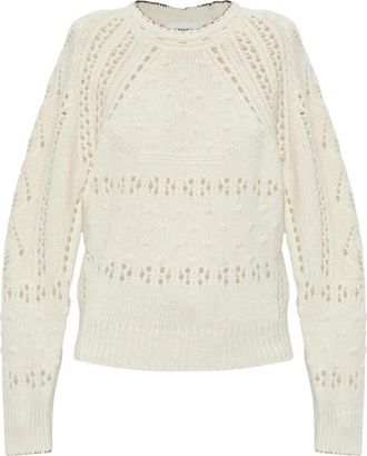 Isabel Marant Luce Sweater - Dames - Ronde hals truien - Wit - S - Katoen - Truien & Vesten