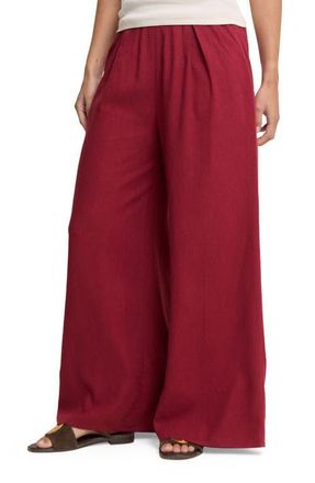 Nobody's Child Jerrow Linen Blend Wide Leg Pants in Red at Nordstrom, Size 12
