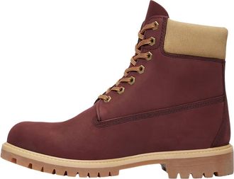 Timberland 6 Inch Premium Waterproof Boot Burgundy Beige Nubuck TB0A2P6WEQ3