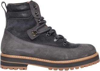 Eleventy Schoenen, Heren, Grijs, 40 EU, Leer, Pedula Alta Veterlaars