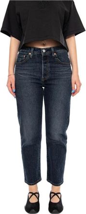 Levi's 501 Crop - Dames - Slim Fit Jeans - Blauw - W25 L26 - Katoen - Jeans