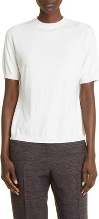 Lafayette 148 New York Short Sleeve Sweater in Cloud at Nordstrom Rack, Size X-Small